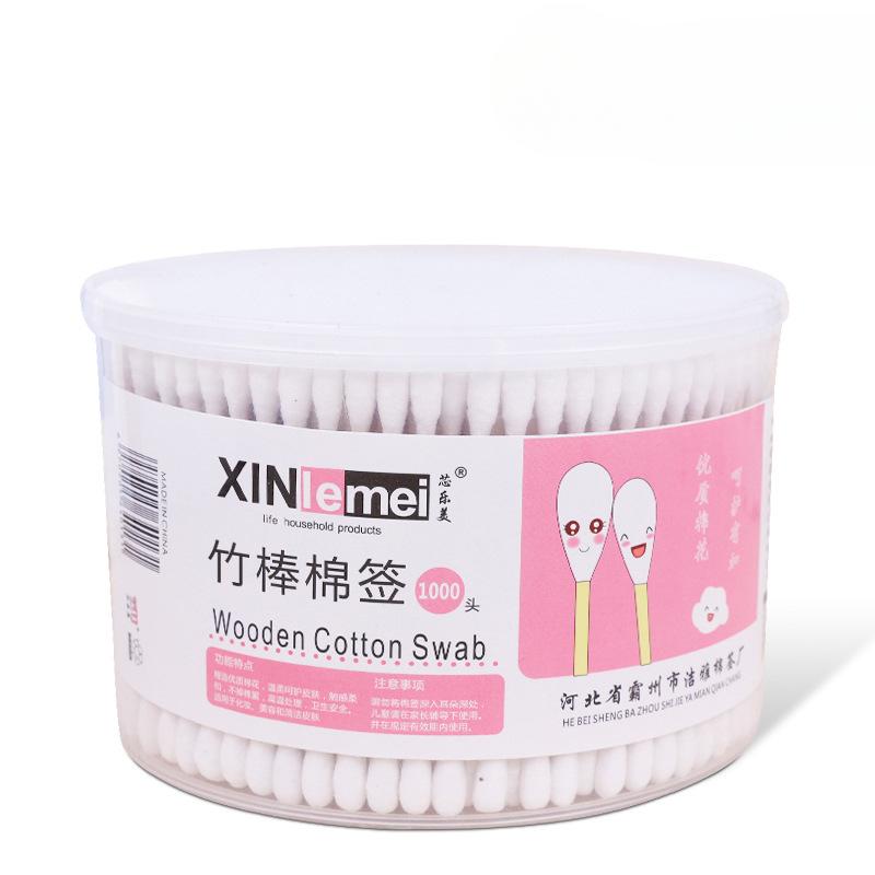 Маленькие ватные палочки одноразовые двусторонние бамбуковые и деревянные палочки палочки для чистки ушей большие круглые коробки