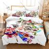 Mahou Shoujo Taisen Themed Duvet Cover + 2 Pillowcases, Multi Magical Girls Combat Scene Graphic Bedding Set Lovely Home Dorm