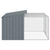 Dog House with Run Anthracite 153 x 194 x 110 cm Galvanized Steel