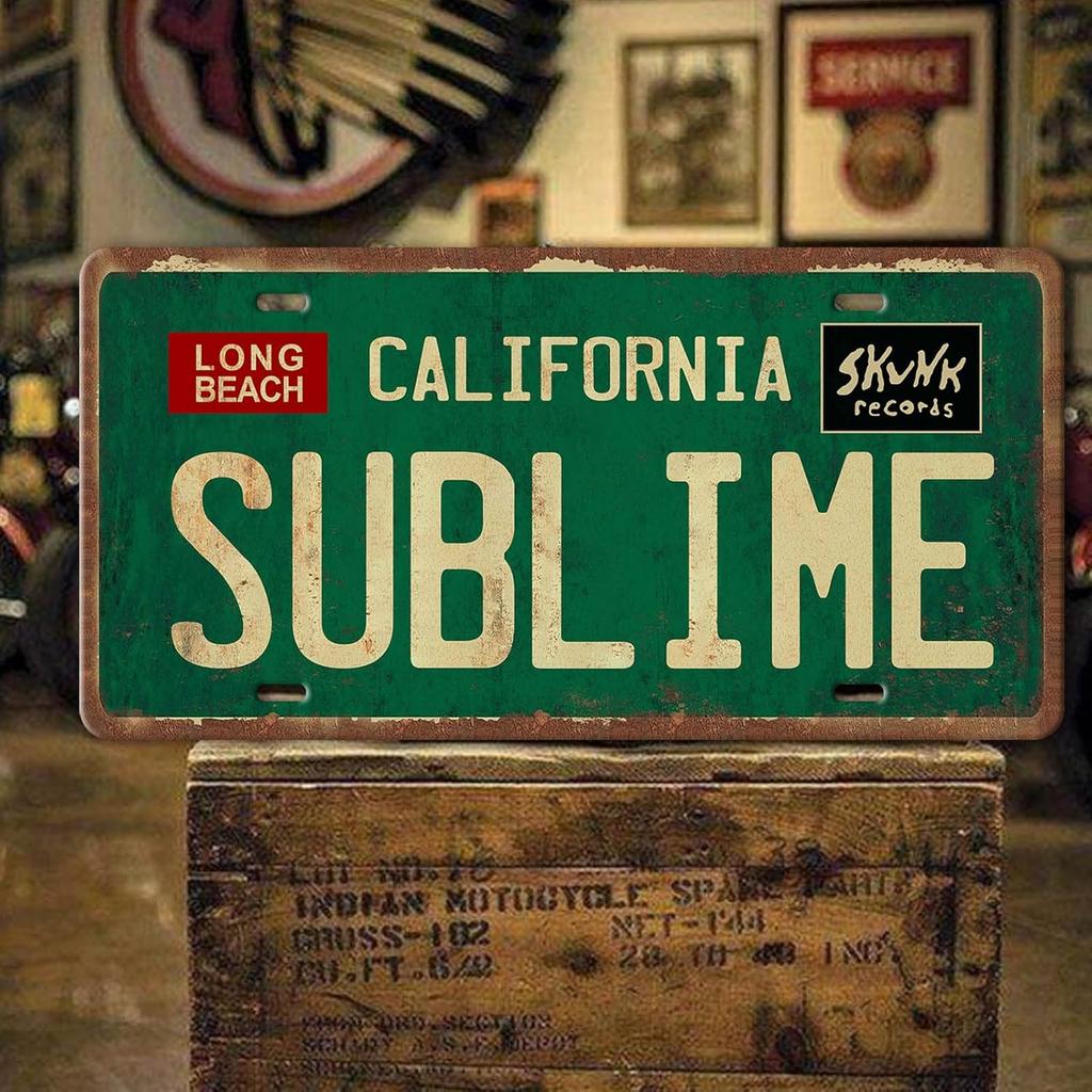 Vintage Metal Tin Sign Long Beach California Sublime Poster Grunge Hippie Room Decor Rock Band Posters Sublime Tapestry Funny Street Signs For