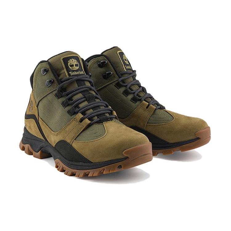 Timberland Монтана. Мужские походные ботинки Maddsen Mid со шнуровкой 'Оливковый нубук' A6BNN