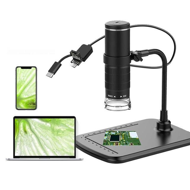 3 в 1 HD 1000X Цифровой микроскоп Светодиодный USB WiFi Микроскоп Камера для микроскопа мобильного телефона со штативом для смартфона Инструменты для проверки печатных плат
