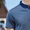 [12% Mulberry Silk] Men's Business Casual Striped Ice Silk Short-Sleeve T-Shirt