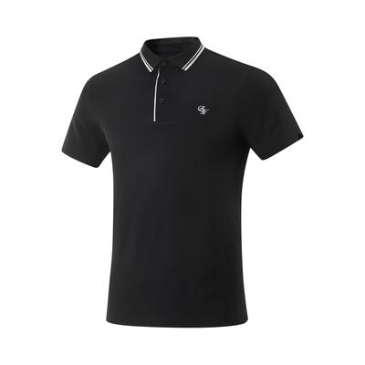 Li Ning Серия Уэйда Простая Удобная Полосатая Универсальная Повседневная Толстовка с Коротким Рукавом Мужские Рубашки Поло Черный APLV007-1
