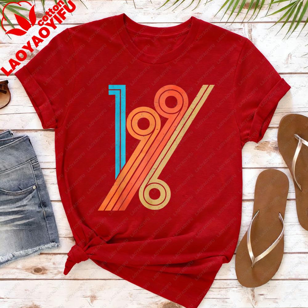 1996 T Shiet Women T Shirt Retro Design Casual Summer Top Cotton Short Sleeve Fashion Tee for Gift 30th Birthday Gift