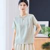19mm Mulberry Satin Jacquard Pullover T-Shirt for Women