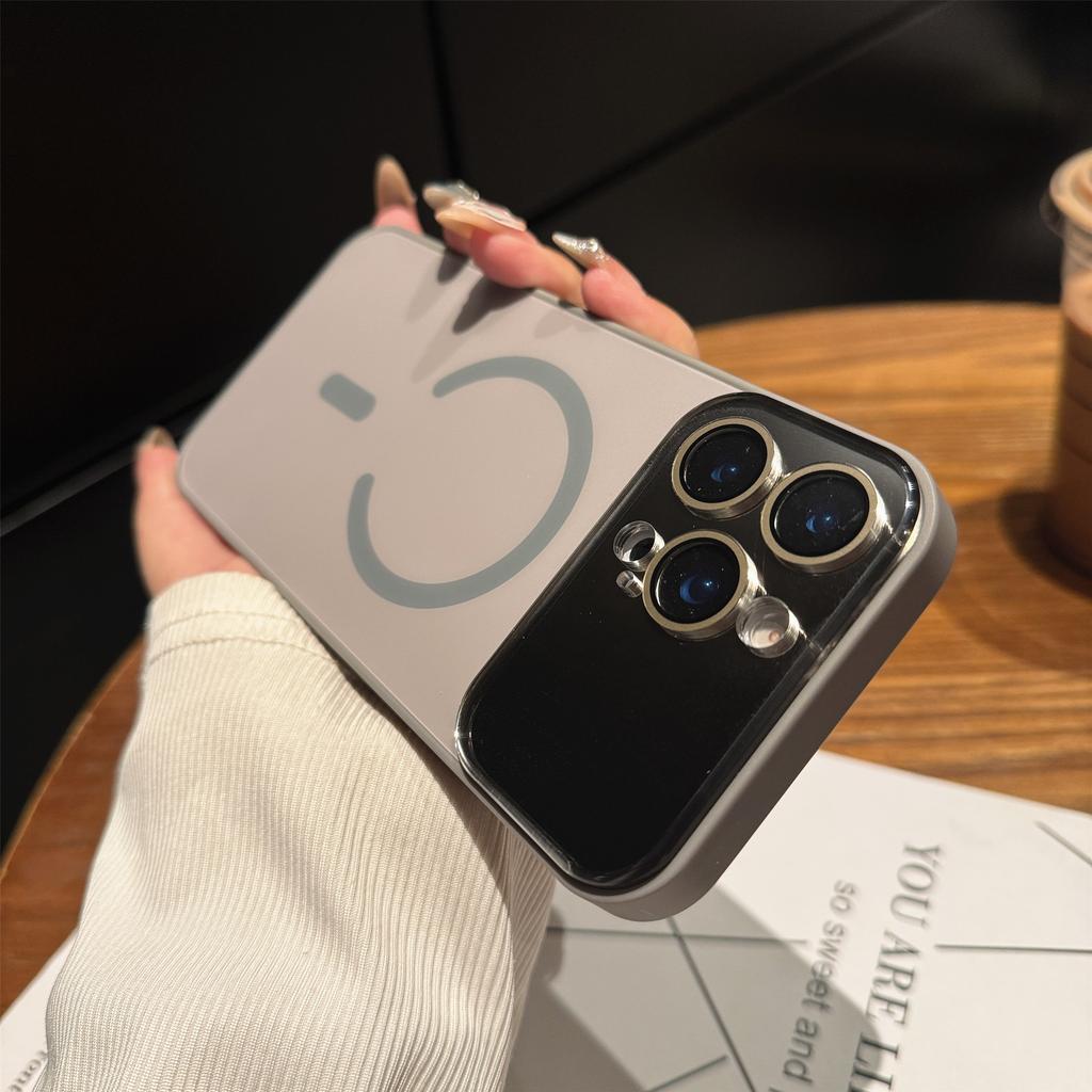 Роскошный матовый стеклянный протектор камеры для телефона чехол для IPhone 17 Pro Max 17Air 16 15 14 13 12 с магнитной беспроводной зарядкой