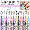 12 Color Quick Dry Nail Art Pens Fine Tip for Precise Drawing Not Require Lamp Water Based Safe for DIY Manicures