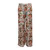 Orange Sakura Flower Pattern Pants for Women