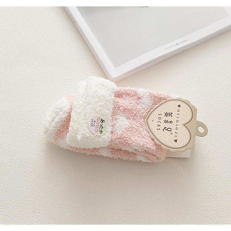Милые носки с героями мультфильмов, женские осенне-зимние толстые теплые носки для сна, коралловые бархатные теплые носки Лолита Кавайи, рождественские подарки