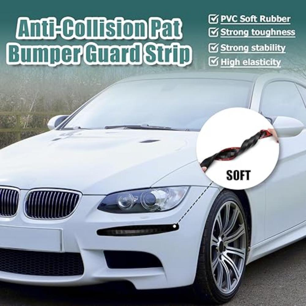 4 Pack Universal Rubber Anti-Collision Car Bumper Protector Car Front Rear Corner Bumper Guard Lip Anti-Scratch Strip Sticker for Car SUV Pickup Truck