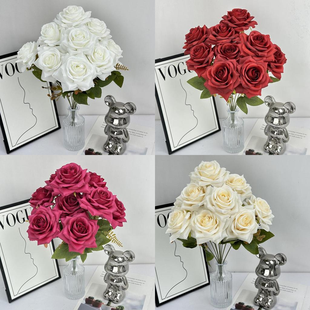 Handmade Faux Rose Flower Decor With Silk Material For Home And Event Styling