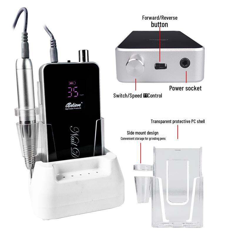 Полировщик ногтей на батарейках: Профессиональный электрический инструмент для удаления лака и мозолей, идеально подходит для маникюра.