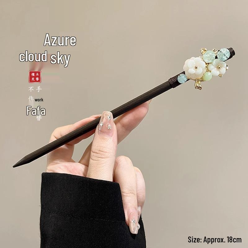 Elegant Hanfu Flower Hairpin: High-End Tassel Step Shake for Updo