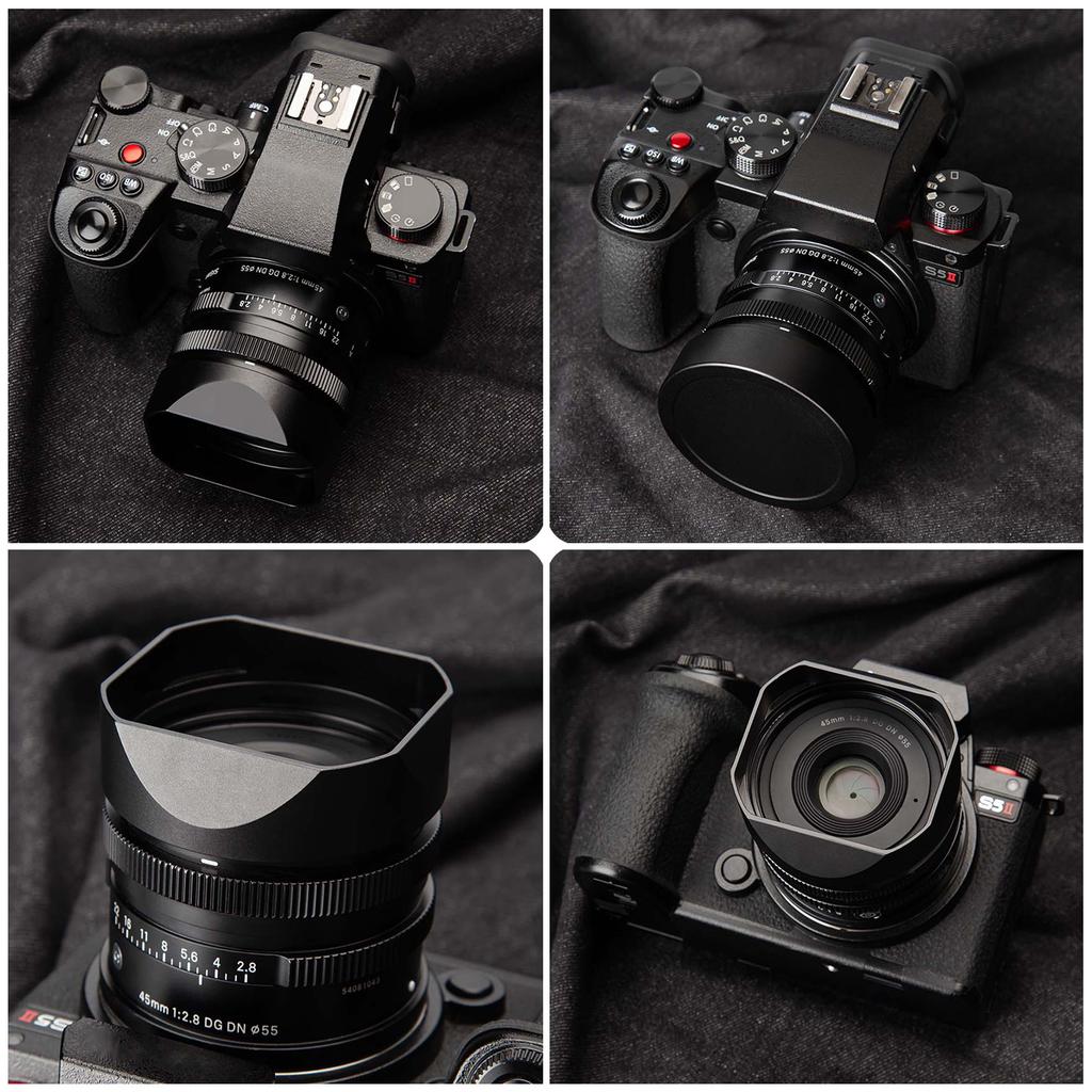 45mm f2.8 DG DN Bayonet Square Metal Lens Hood for Sigma 90mm F2.8 45mm f2.8 24mm F3.5 Lens Hood Lens Shade with Cap