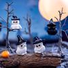 Mini Halloween Ornament Cartoon Witch Ghost Pumpkin Figurine Micro Landscape Dollhouse Model Car Interior Desktop Decoration