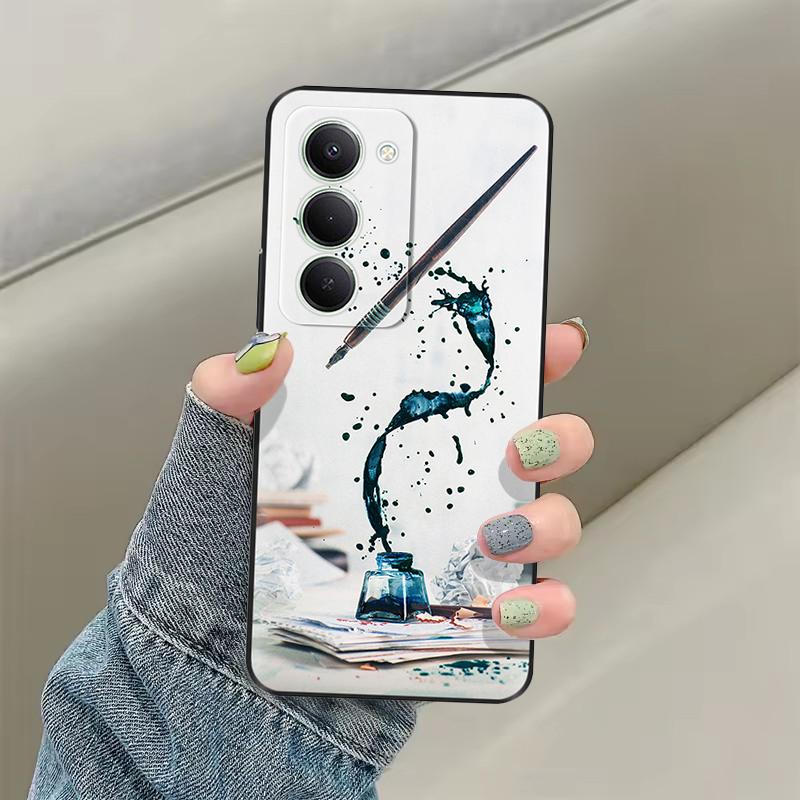 Чехол для Redmi 15 2025 Милые Цветы Coque Мягкая Жидкая Силиконовая Задняя Крышка Для Redmi 15 Чехлы Для Телефона Redmi15 5G 4G Fundas Оболочки