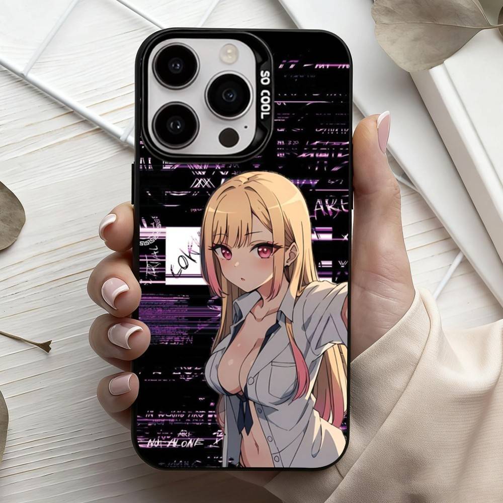 Чехол для телефона My Dress Up D-Darling M-Marin K-Kitagawa для iPhone 17, 16, 15, 14, 13, 12, 11 Plus, Pro Max Черный Конфетный Посеребренный Чехол