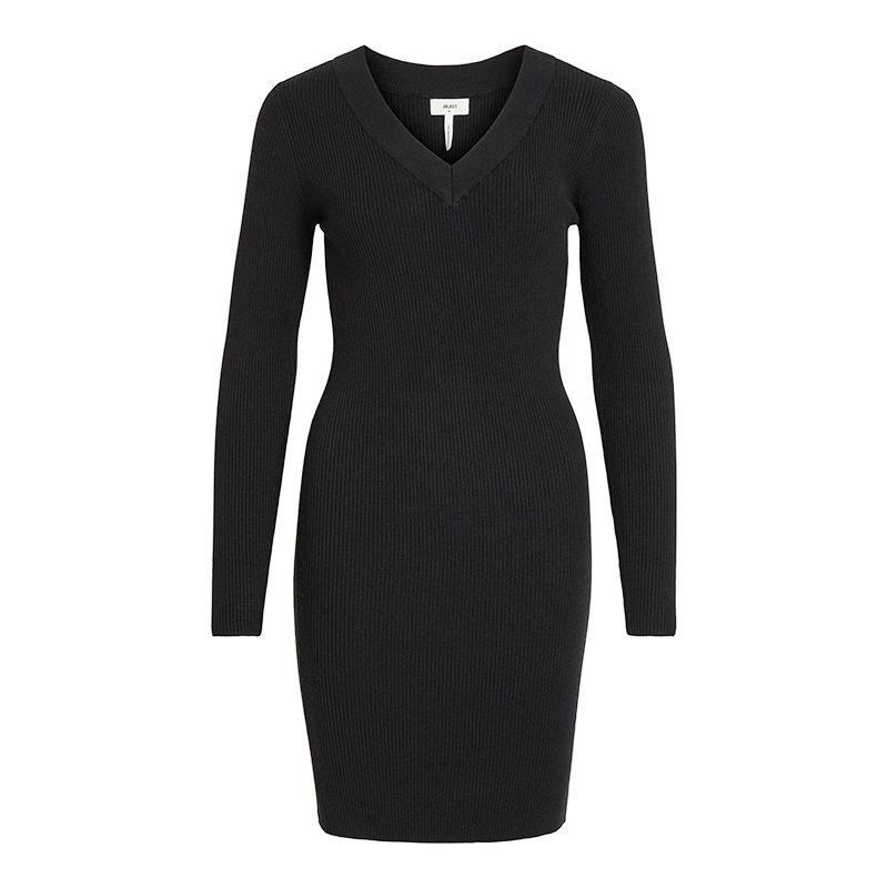 Платье с длинными рукавами и V-образным вырезом OBJAE THESS Woman OBJECT