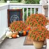 Fall Hanging Artificial Flower Basket UV Resistant Outdoor Garden Yard Patio Porch Balcony Fake Plants with Coco Liner Planter Basket