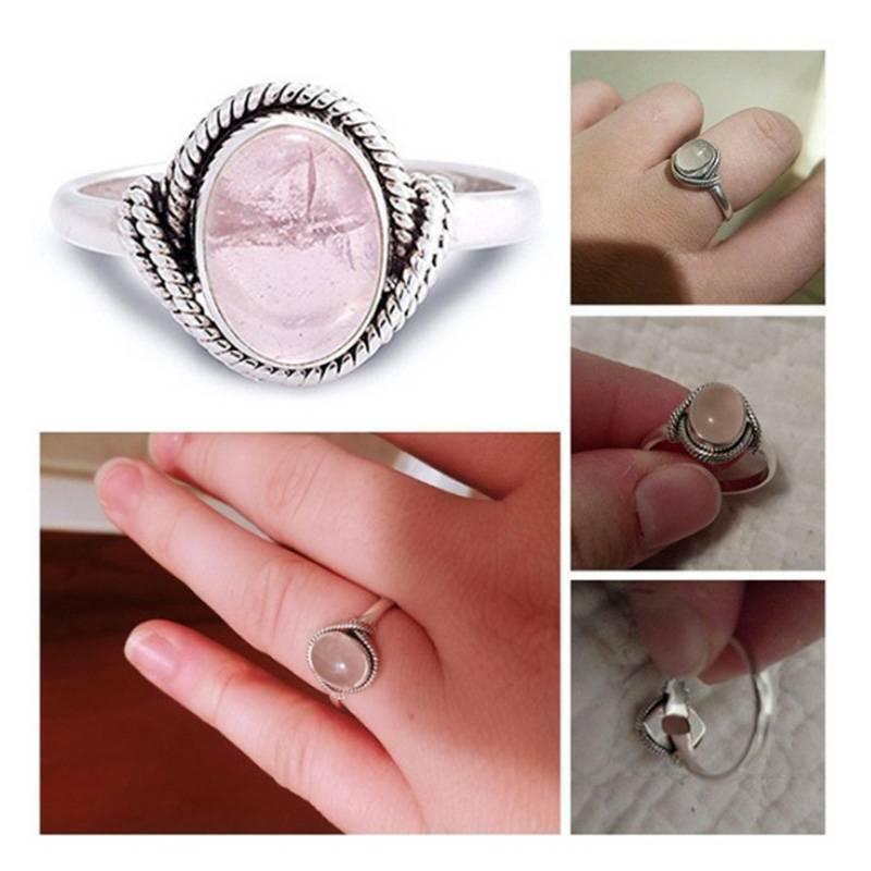 Европейское ретро женское обручальное кольцо с розовым лунным камнем и кристаллами, круглые ювелирные изделия для свадебной вечеринки