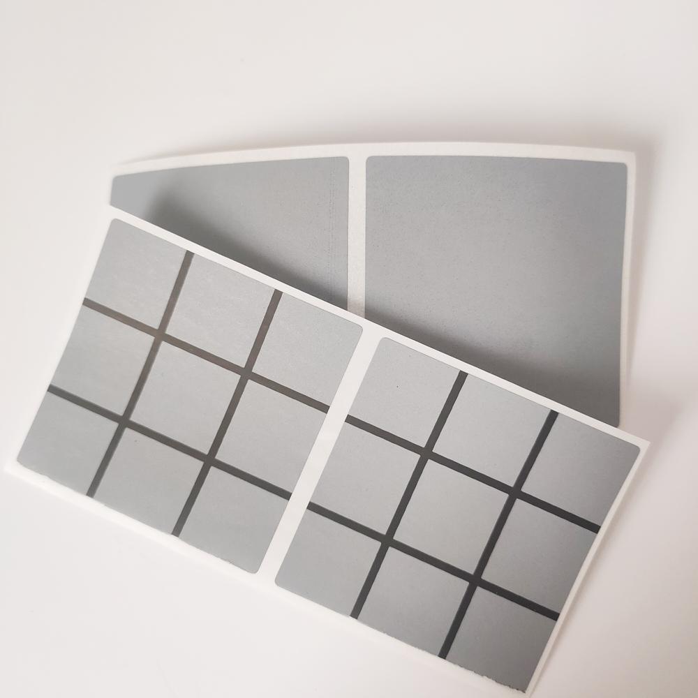 100pcs 46x46mm Sudoku Gray Silver Adhesive SCRATCH OFF Sticker DIY Manual Hand Made Scratched Stripe Card Film