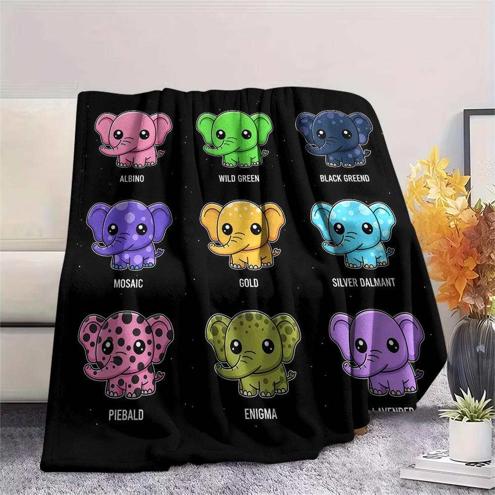 1PC Cute cartoon animals Print Flannel Blanket, High quality Comfortable for All Seasons, Home Decor, Warmth and Comfort, Perfect for Christmas Gifts