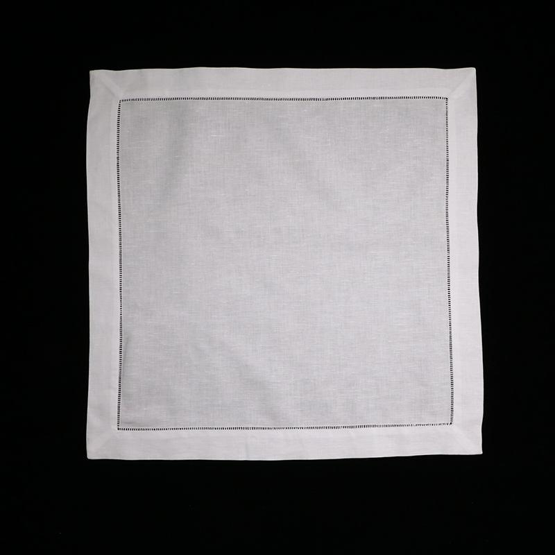 Wedding Decorations Table Napkins White Ladder Hemstitch Cloth Linen Napkins with Unique Design