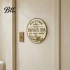 Bathroom Wall Decorations for Men Vintage Rustic Metal Tin Sign, 8 Inch Round Hanging Distressed Iron Plaque Restroom Plaque, Retro Funny Farmhouse
