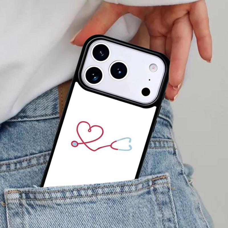 Чехол для телефона 'Сердце Медсестры' для iPhone 17ProMax 12 13 14 15 16e 17 Pro Max Plus Air Cover