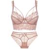 Hot Sale Sexy Ultra-thin Cup Bralette Lace High-end Embroidery Push Up Bra Set Classic Hollow Women Underwear Plus Size Lingerie