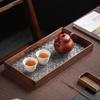 Simple Relief Acrylic Tea Tray Rectangular Plate Home Hotel Walnut Tray Cup Storage Fruit Snack Plate