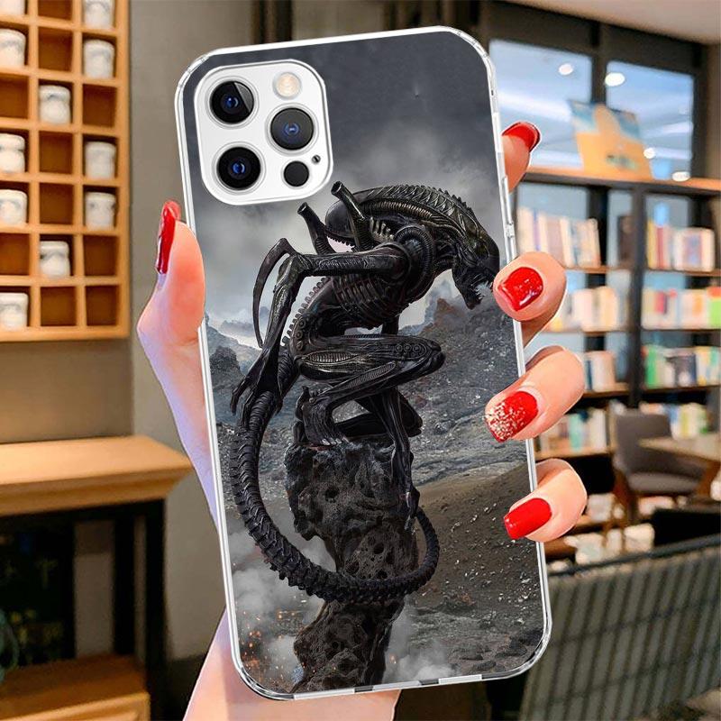 Чехол для телефона с рисунком «Чужой против Хищника» для iPhone 16 17 Air 15 14 Pro Max 16E Чехол для телефона 13 Mini 12 11 7 SE 8 Узор с принтом