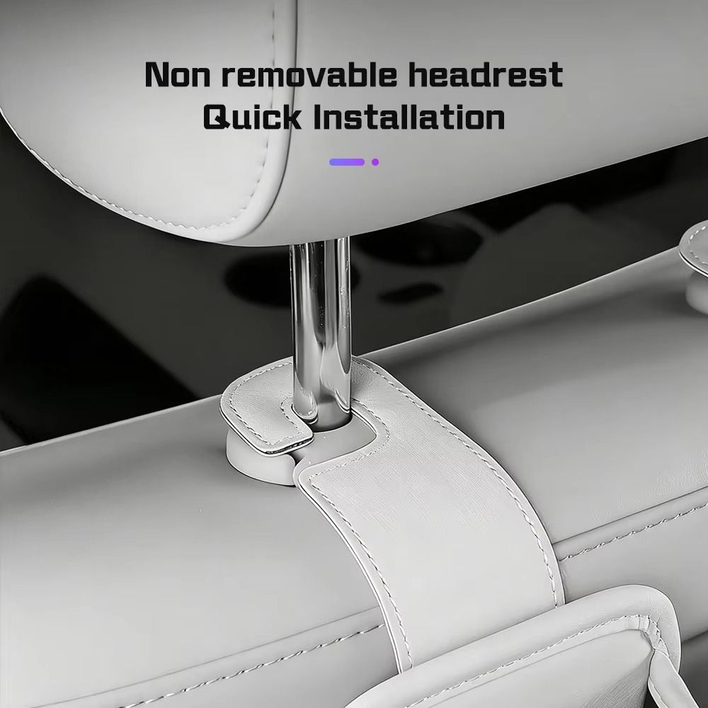 Multi-Functional Headrest Hanger PU Leather Hanging Backrest Cup Holder Car Seat Back