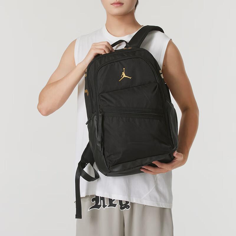 Jordan Large Capacity Sports Casual Versatile Polyester Backpack Medium Unisex Backpack Black JD2443001AD-001