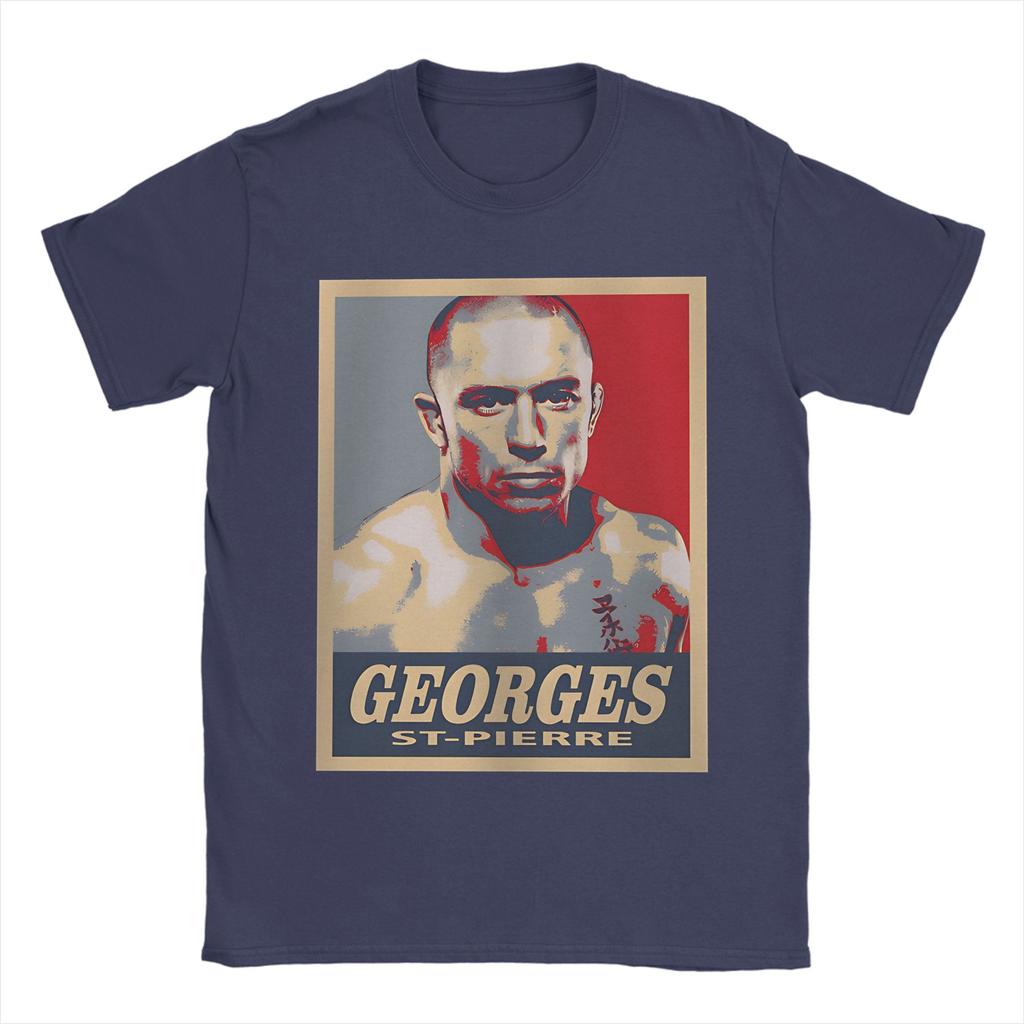 Мужская футболка Georges St Pierre Винтажная 100% Хлопок Футболки с круглым вырезом и коротким рукавом Идея для подарка Топы