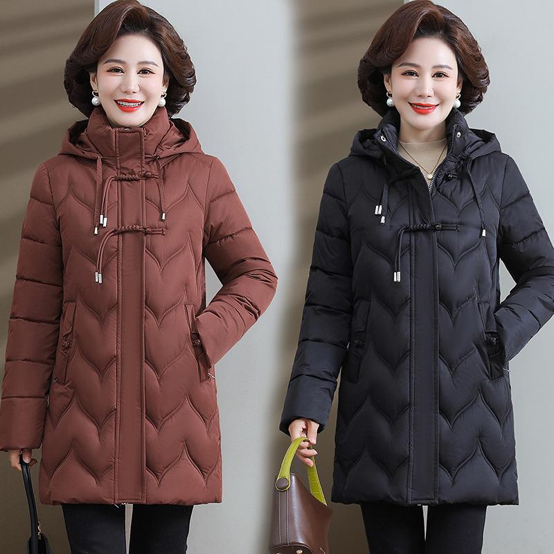 Модная облегающая куртка с капюшоном и хлопковой подкладкой для женщин, новая зимняя утепленная куртка средней и длинной длины с хлопковой подкладкой