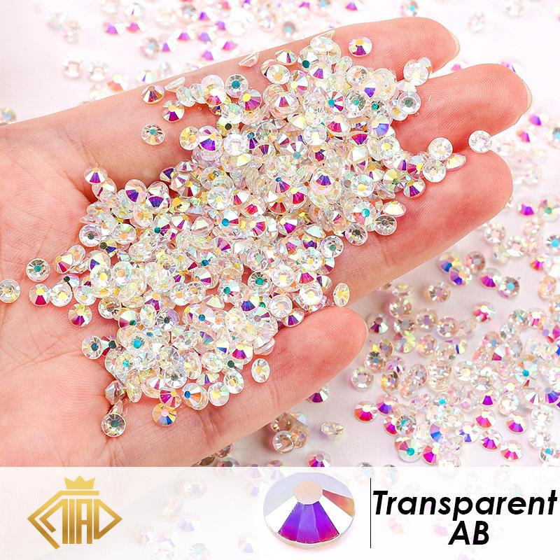 Glass Flat Bottom Drill 1440 Nail Drill Electroplated Rhinestone Diy Accessories Nail Drill Jewelry Accessories Sticker Drill