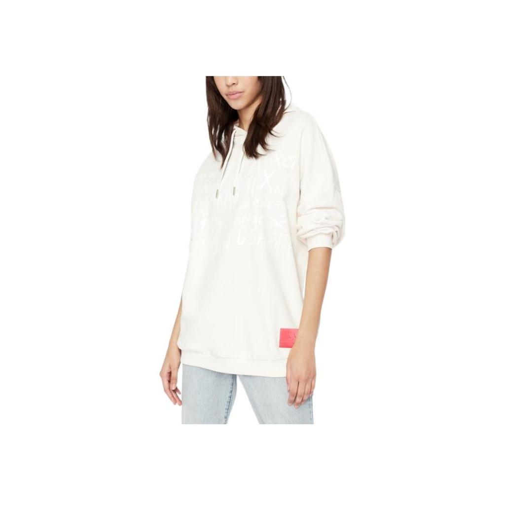Armani Exchange Худи с капюшоном и принтом букв FW22 Женские худи Белый 6LYM46-YJCCZ-11130