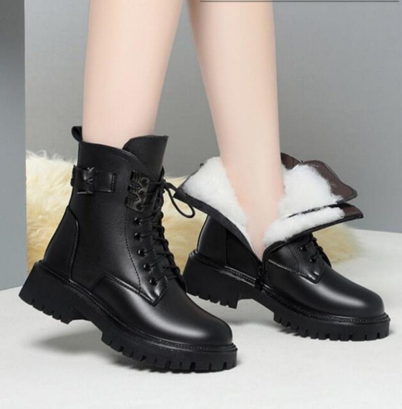 Модные женские ботинки Marton, зимние новые шерстяные теплые женские мотоциклетные ботинки, противоскользящие, большого размера 41, 42, 43, женские зимние ботинки