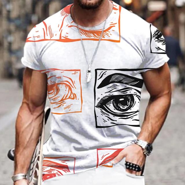 Летняя тенденция ресницы граффити 3D печатная футболка для мужчин повседневная модная футболка уличная мужская дизайнерская одежда негабаритные футболки