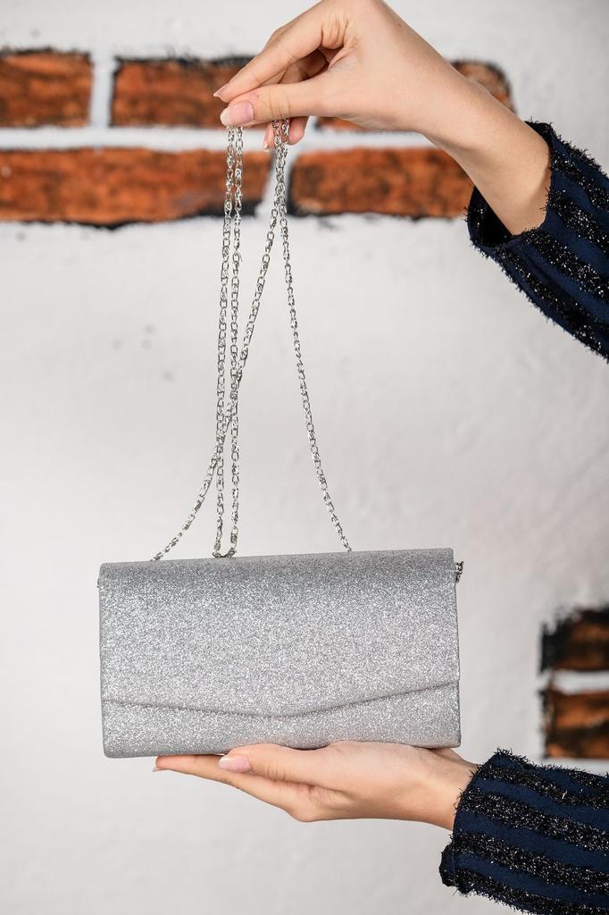 Women's Stylish and Useful Evening Dress Bag Women's Black Glitter Mini Box Shoulder Evening Bag