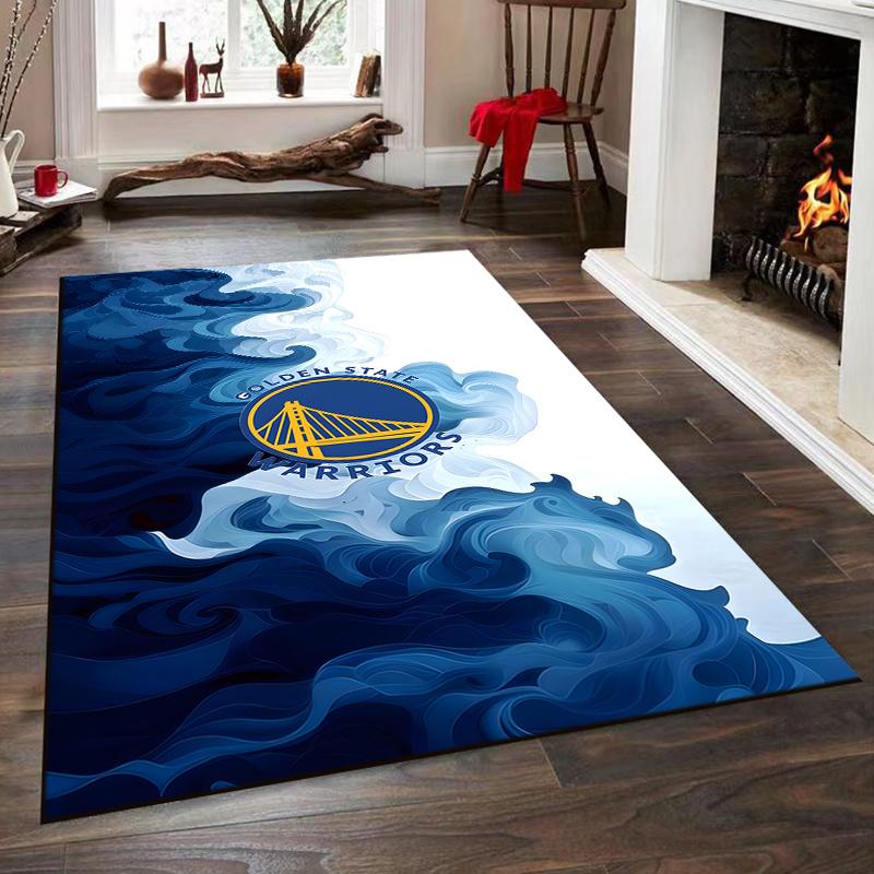 Дизайн коврика с логотипом Golden State Warriors, нескользящий, подходит для гостиной и спальни, под диваны