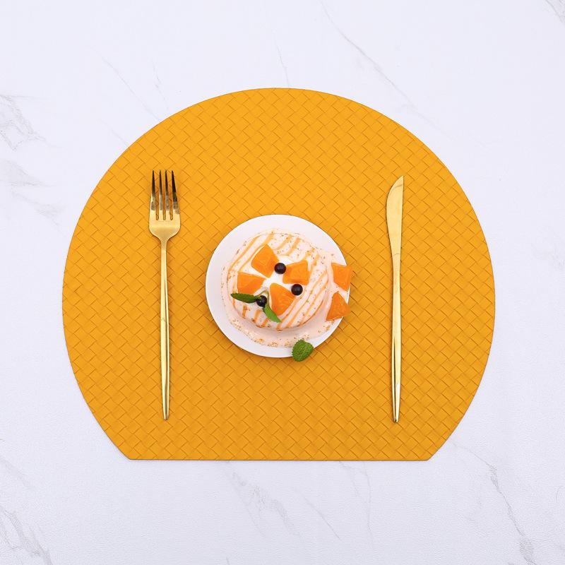 PU leather placemat cloth pattern Western food mat Home hotel square dining table mat Heat insulation mat Woven pattern