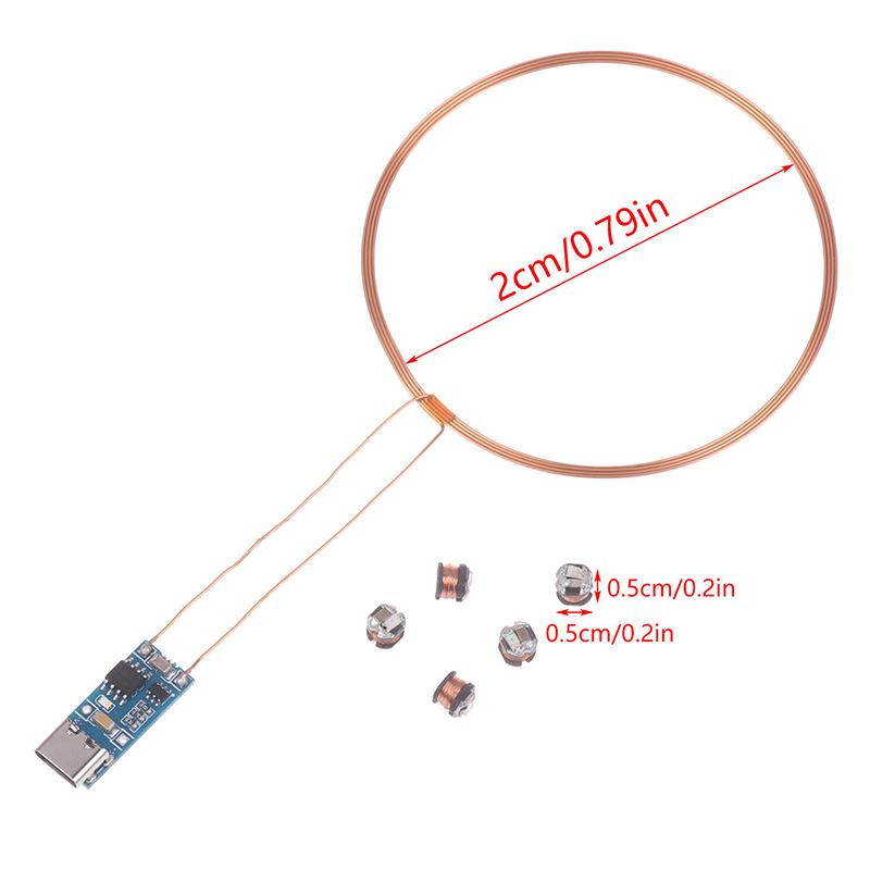 5 шт. Беспроводной передатчик питания DC 5V, катушка, USB-приемник, светодиодная лампа, индукционная лампа, игрушки, модели роботов, песочный стол