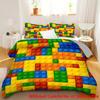 Постельные пододеяльники с 3D-печатью в стиле колор-блокинга для детей, подростков, взрослых, мягкое постельное белье, наволочка, легкое домашнее одеяло