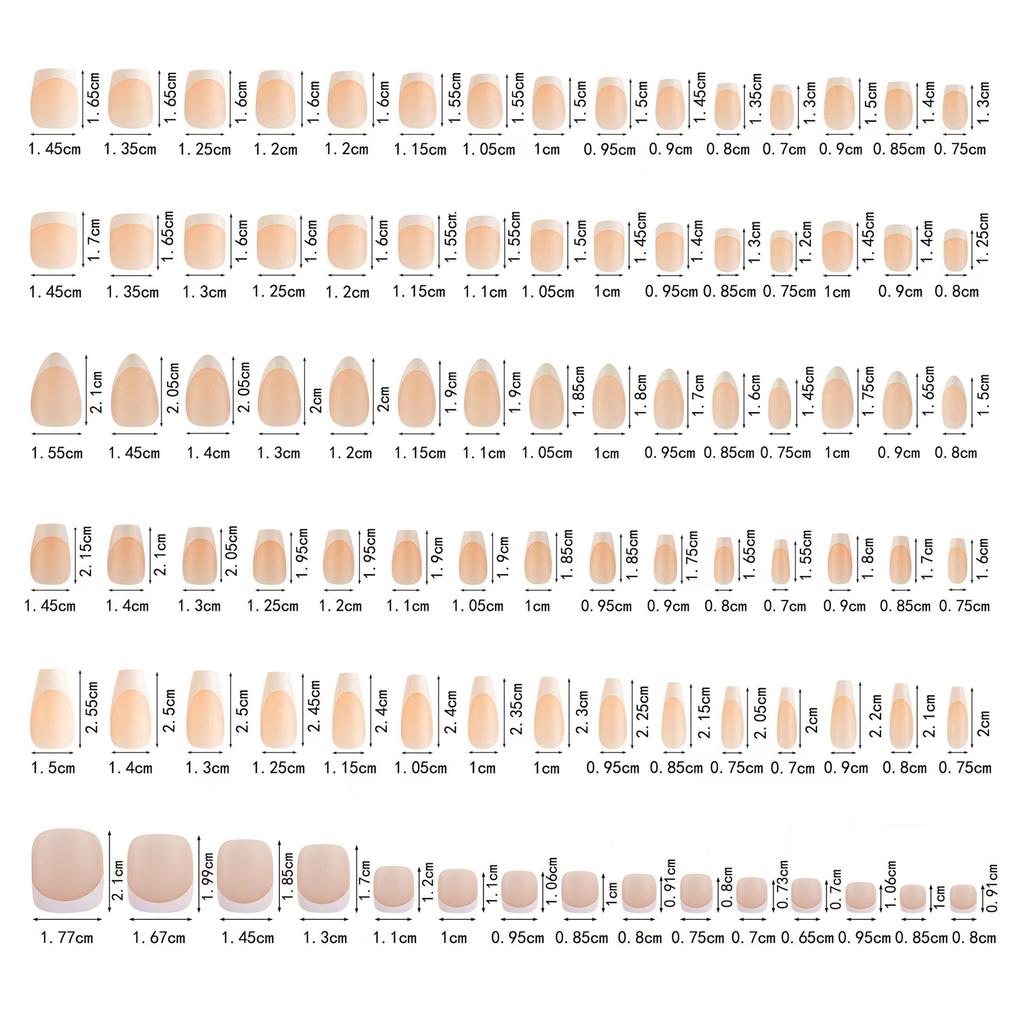 150 Pieces Diy Non-Marking Matte Nail Art Wearing Non-Marking White Classic Work In Progress French Fake Nail Nail Piece