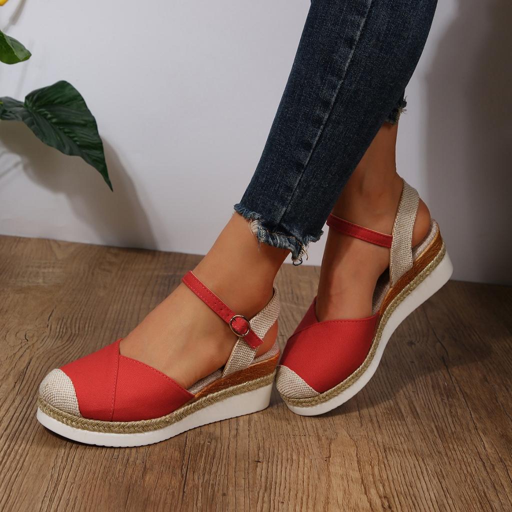 Новые модные женские туфли большого размера с мыском-мешком на льняной соломенной подошве, повседневные женские сандалии