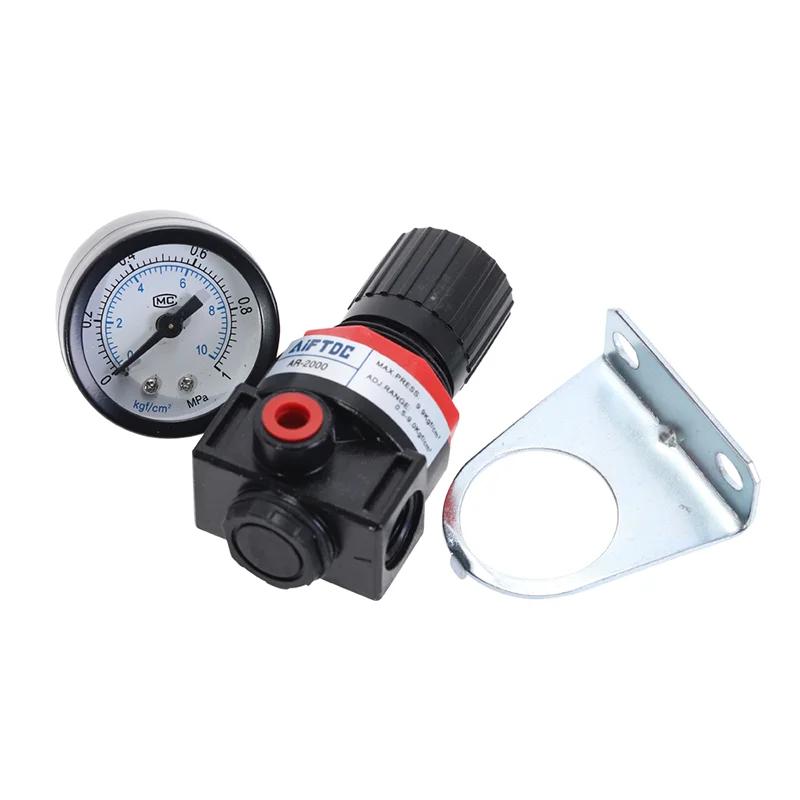 5PCS AR2000 G1/4'' Thread 6mm 8mm 10mm 12mm Air Control Compressor Pressure Relief Regulator Valve with Fitting