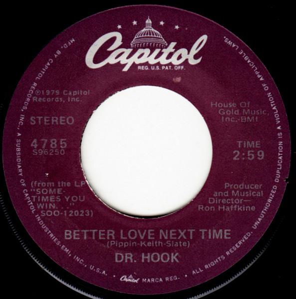7-дюймовый рекорд DR. КРЮЧОК Better Love Next Time 4785 Capitol Records 1979 США Рок Б/у